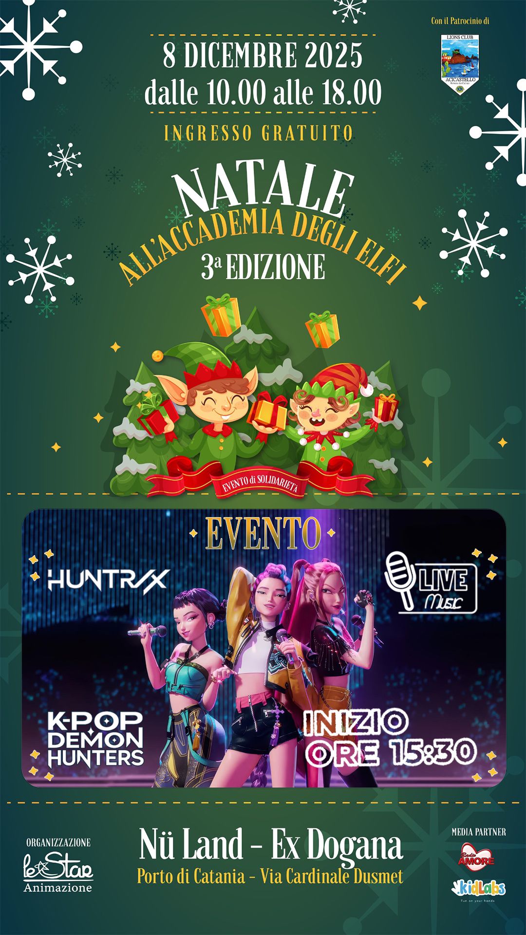 Evento di natale Gratuito a Catania 8 Dicembre